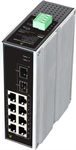 Conexpro GNT-IG1210GF-DC, Industrial switch for DIN rail, 8x LAN, 2x SFP