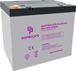 Conexpro battery gel, 12V, 55Ah, lifetime 10-12 years, M6, Deep cycle