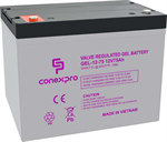 Conexpro battery gel, 12V, 75Ah, lifetime 10-12 years, M6, Deep cycle