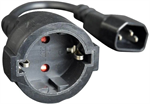 Conexpro cable adapter from UPS (IEC C14) to socket (F) 230V, 15 cm