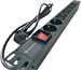 Conexpro 19" combined distribution panel 2x FR + 8x IEC C13, 16A, 1.4m, black