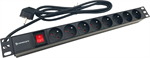 Conexpro 19" distribution panel 8x 230V FR, 16A, 1.4m, black