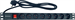 Conexpro 19" distribution panel 8x 230V FR, 16A, 1.4m, black