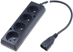 Conexpro cable reduction from UPS (IEC C14) to 4x 230V FR socket, cable 30 cm