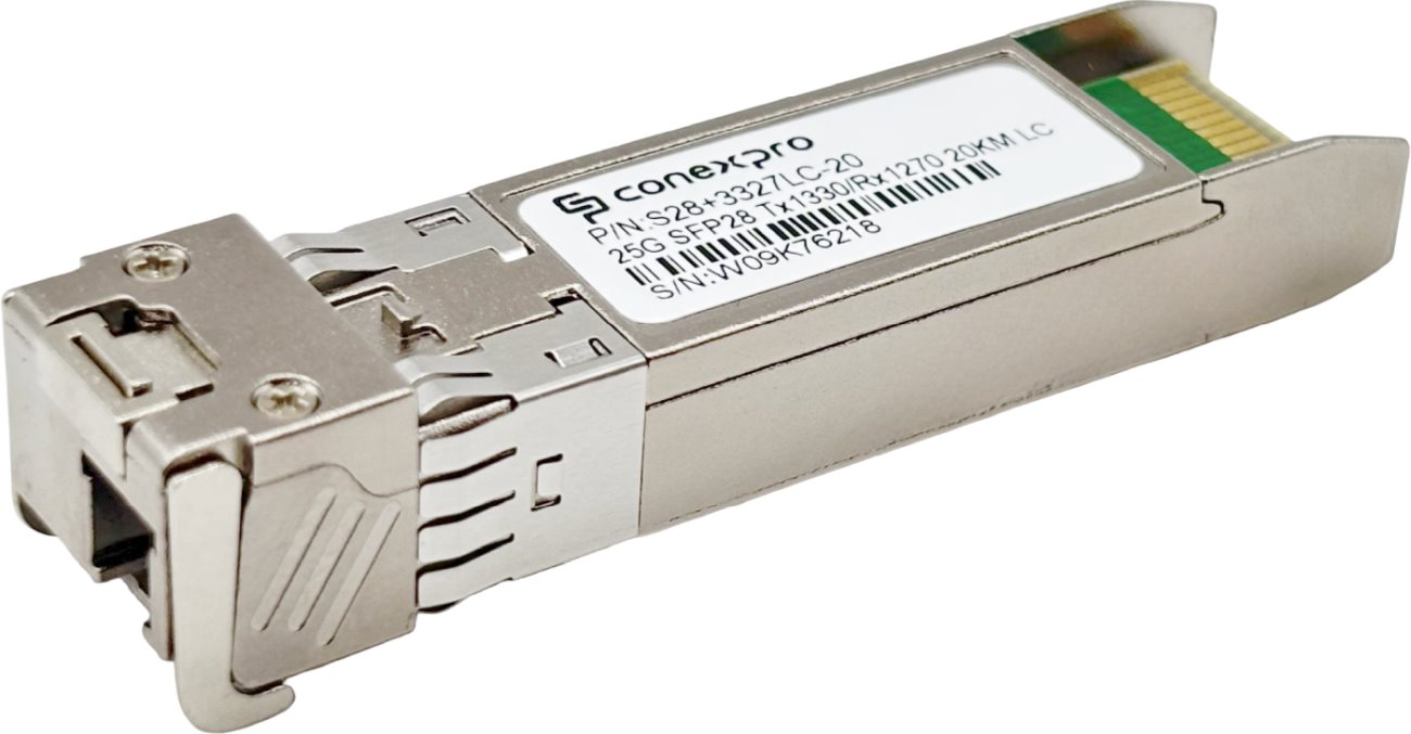 Conexpro 25G SFP28 optical module, WDM/BiDi, SM, Tx1330/Rx1270nm, 20km, 1x LC, DDM