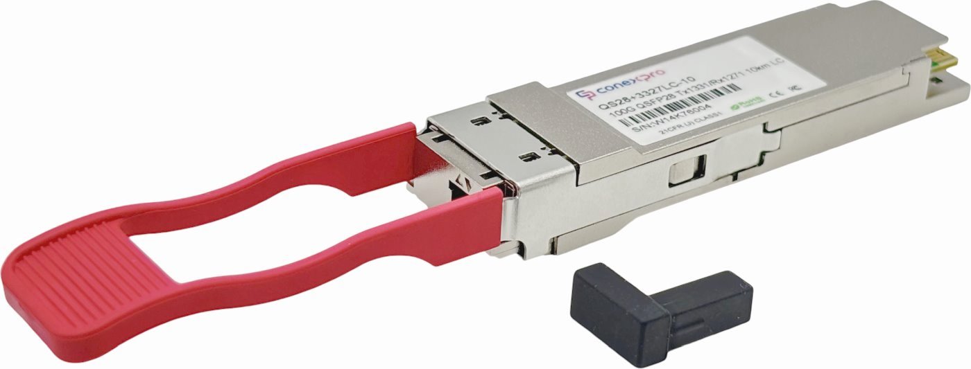 Conexpro 100G QSFP28 optical module, WDM/BiDi, SM, Tx1331/Rx1271nm, 10km, 1x LC, DDM
